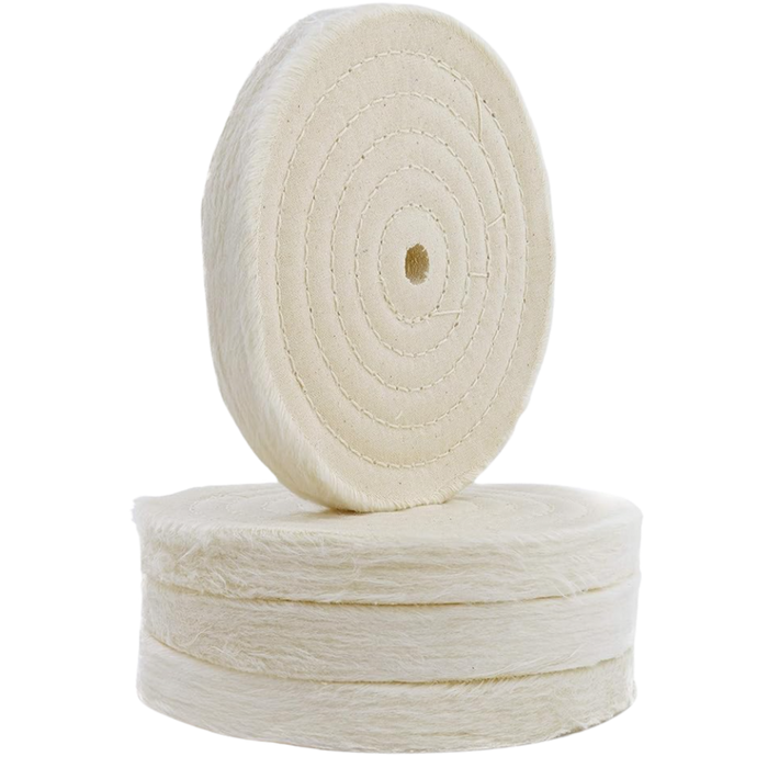 6" White Extra-Thick Cotton Buffing Pad – Premium Surface Restoration Wheel