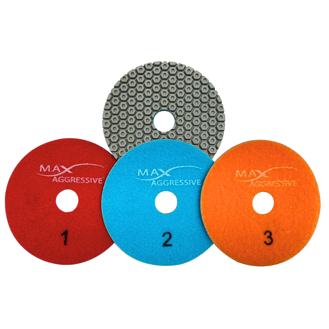 3 Step Polishing Pads Engineered Stone Supreme