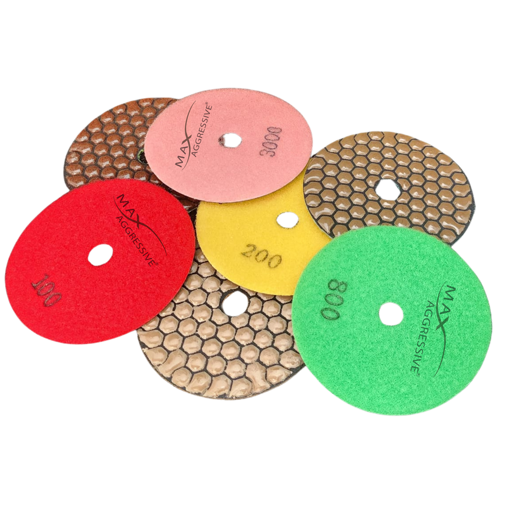 4" Premium Dry Polishing Pads Shine – Ultra-Flexible On-Site Diamond System