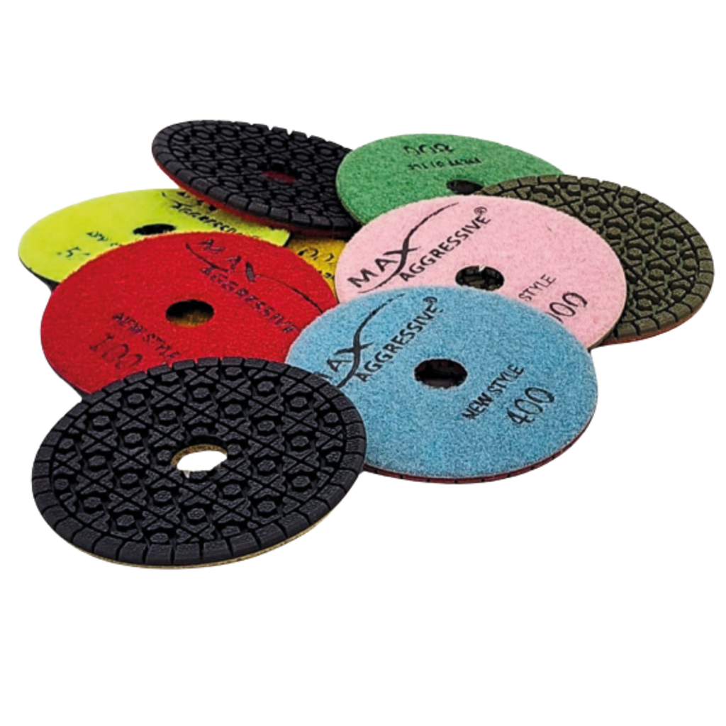 4" Wet Polishing Pads New Style Premium – 7-Step CNC-Ready Diamond System