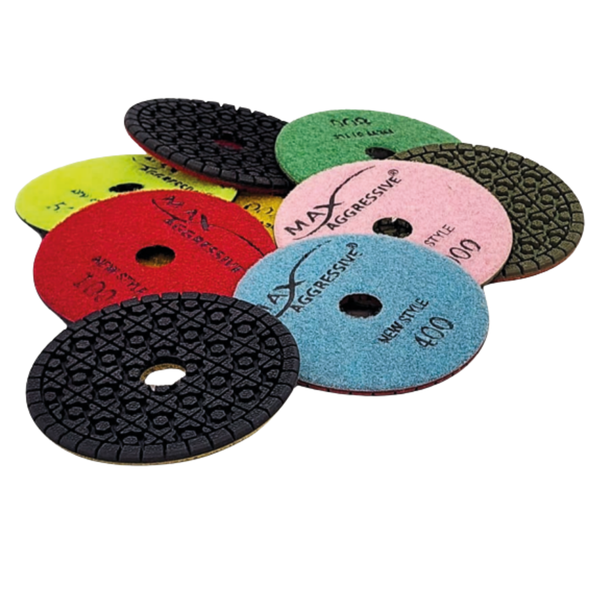4" Wet Polishing Pads New Style Premium – 7-Step CNC-Ready Diamond System