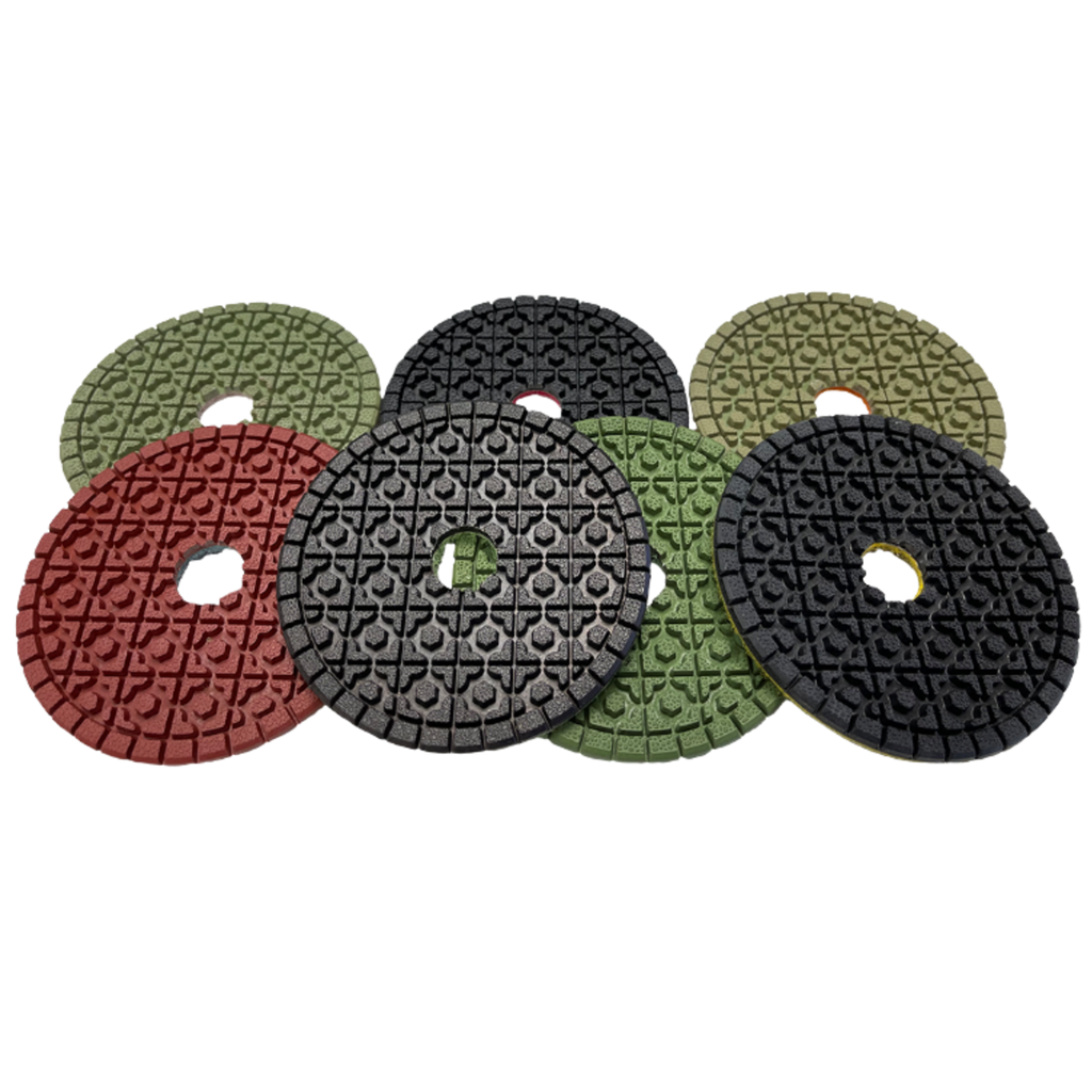4" Wet Polishing Pads New Style Premium – 7-Step CNC-Ready Diamond System