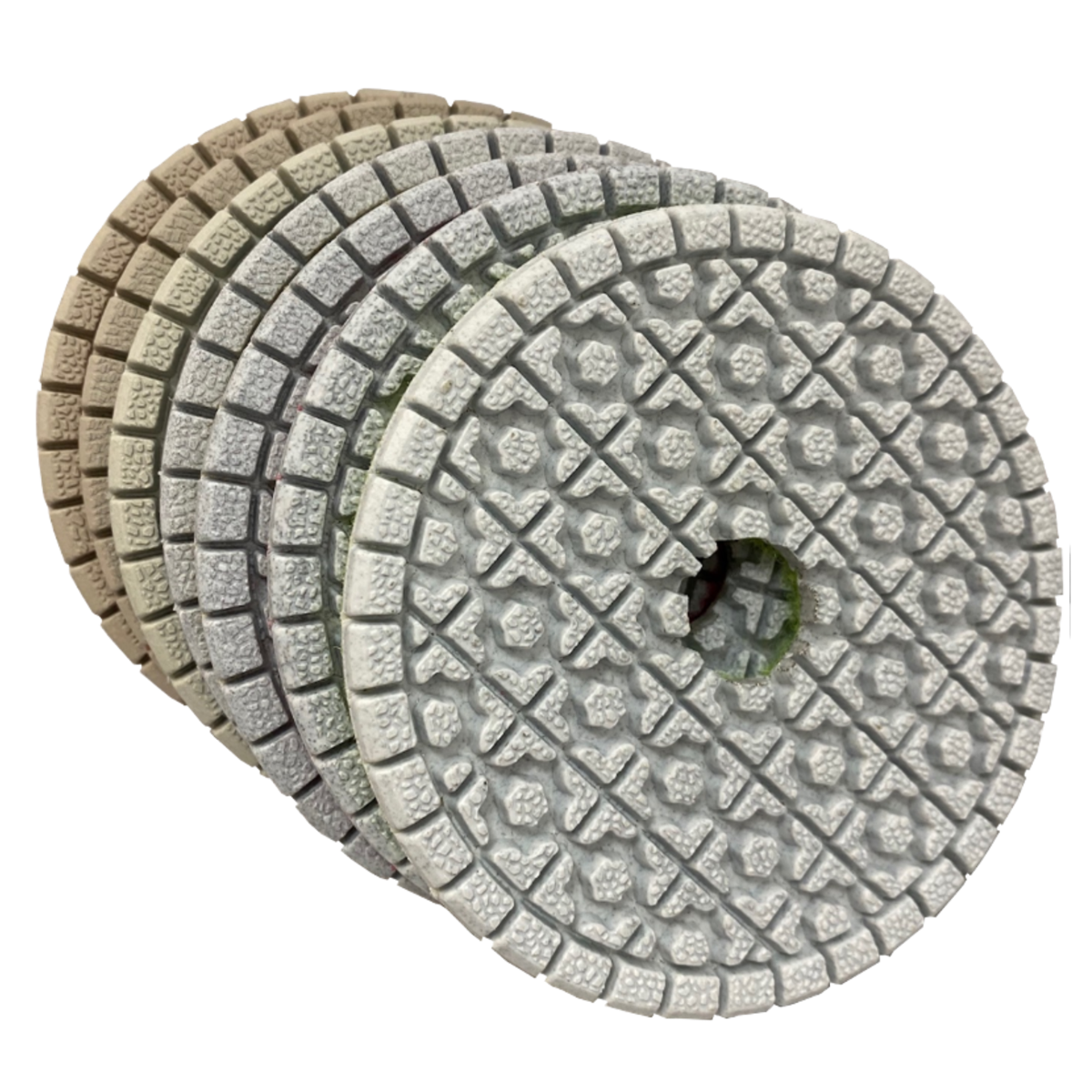 4" Wet Polishing Pads New Style White – 7-Step Non-Marking Diamond System