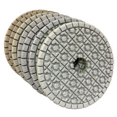 4" Wet Polishing Pads New Style White – 7-Step Non-Marking Diamond System