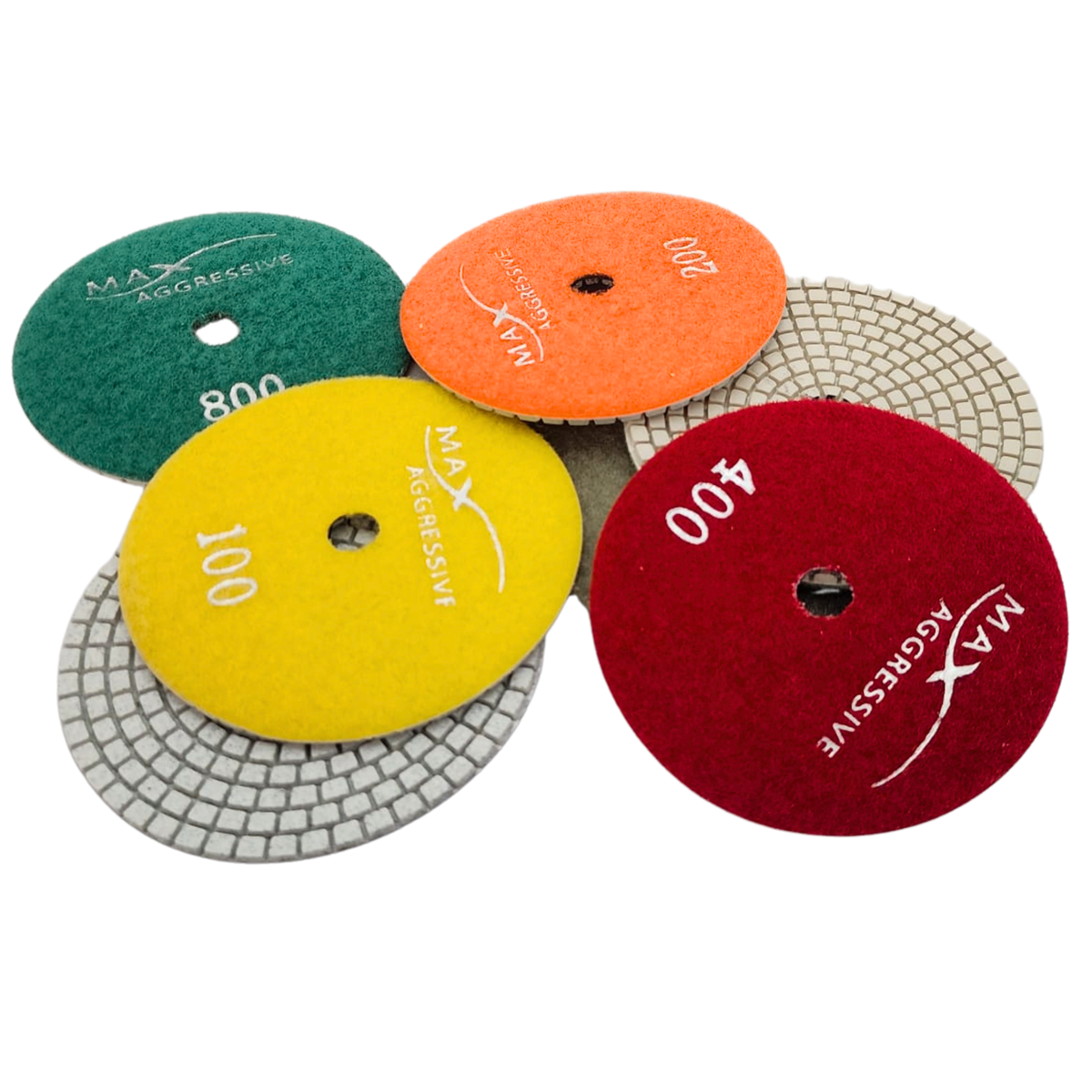 4" Wet Polishing Pads White Resin Premium – Extended Life Non-Marking System