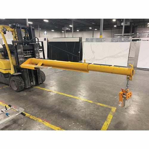Yellow Telescopic Forklift Boom — For Natural & Engineered Stone