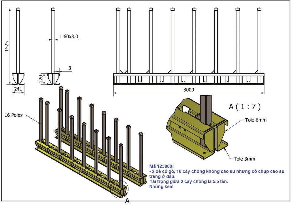 5.5 Ton 10' Slab Rack