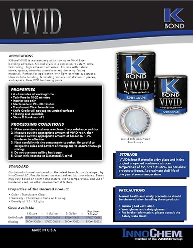 K-Bond Vivid Clear Flowing Vinyl Ester Adhesive