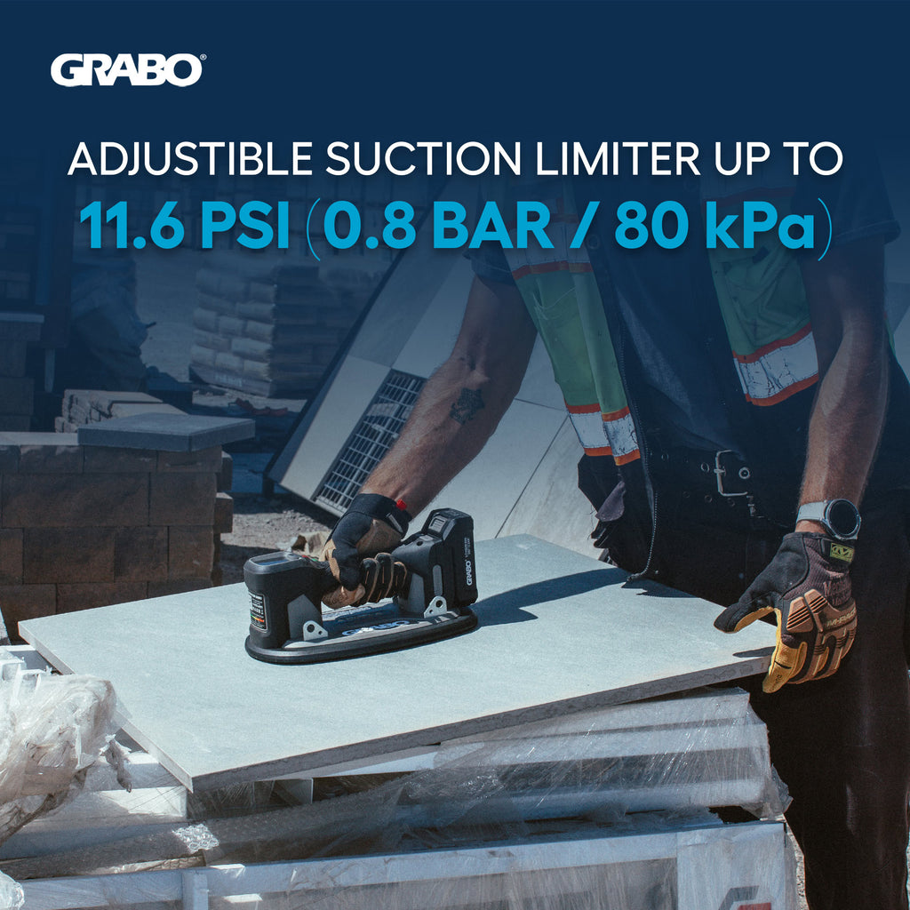 Grabo PRO BRUSHLESS Electric Vacuum Suction Cup Lifter for Granite & Marble Slab - Stone Fabrication