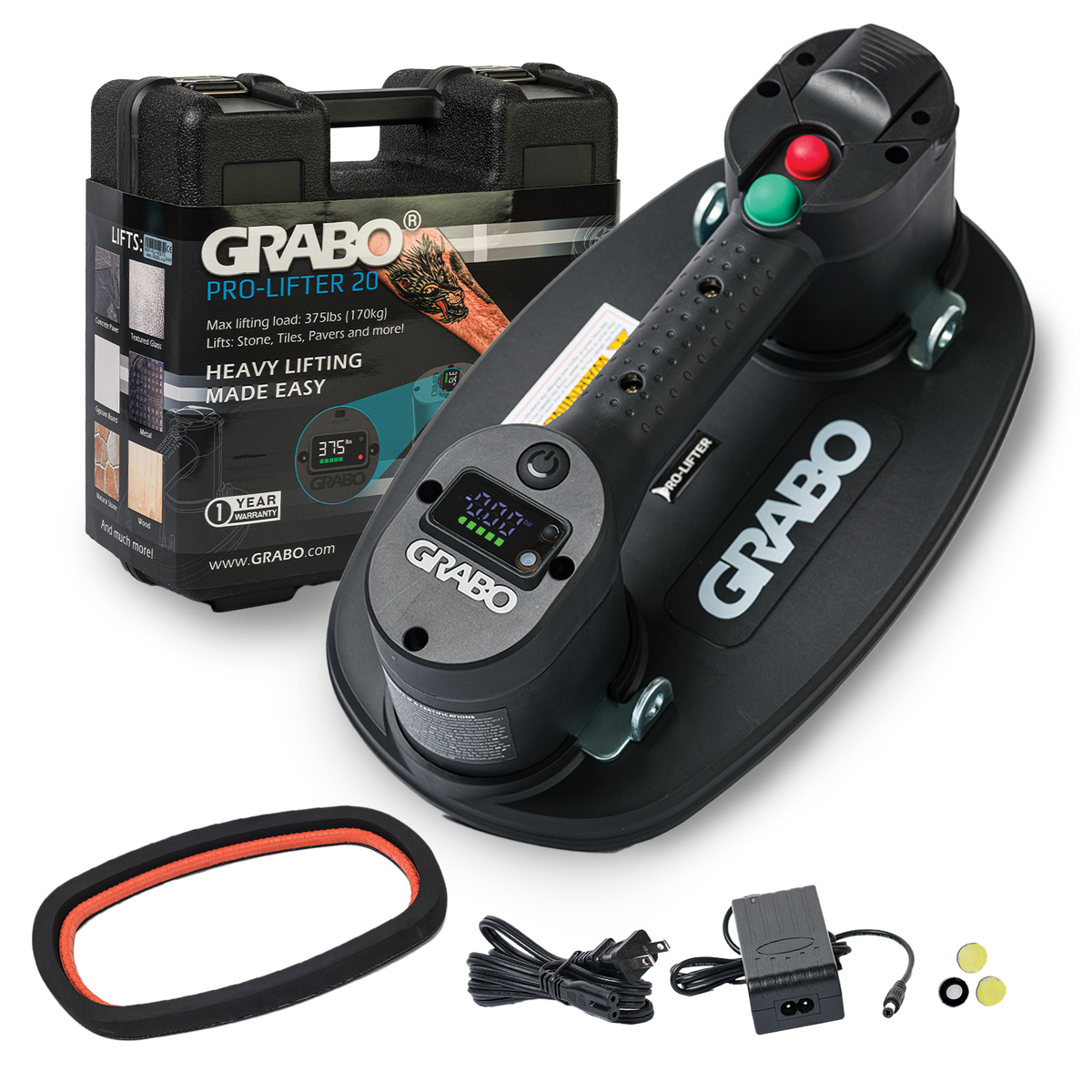 GRABO Pro Portable Electric Vacuum Lifter Kit (Hardshell Case Edition)