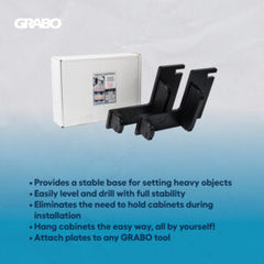 GRABO Cabinet Installation Plates by Izzy Swan — Set of 2 — official product/application photo 3. Consult the listed package contents; demonstration tools and surfaces are not part of the accessory.