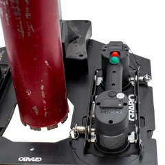 GRABO Bore Mount Core Drill Mounting Plate — official product and application image 5. Refer to the listed package contents for included components.