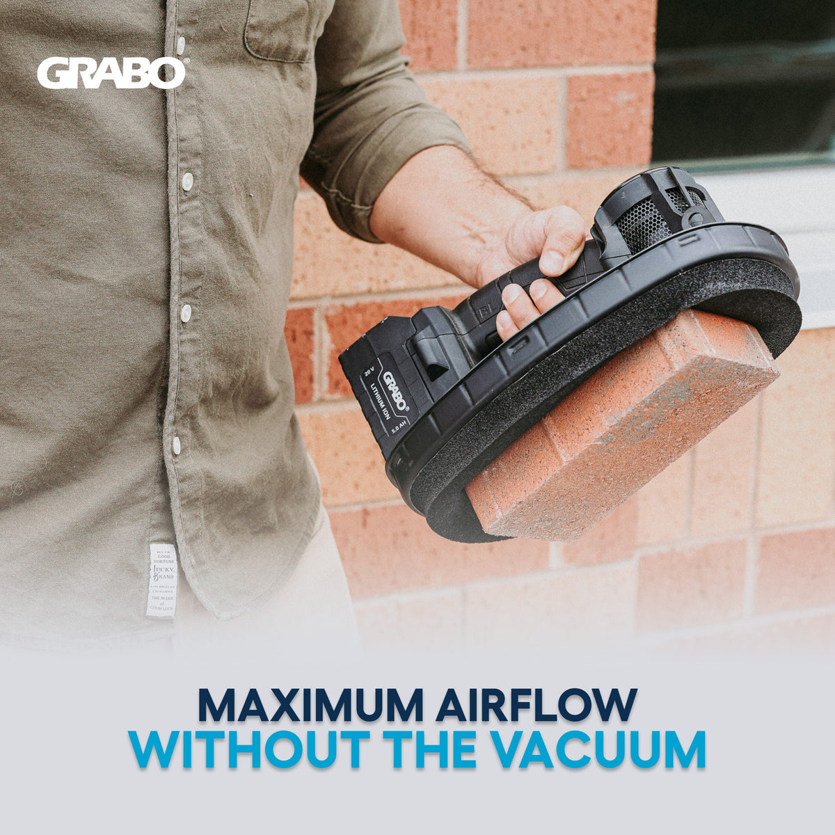 GRABO HighFlow Oval Foam Seal — 80 x 160 mm — official product/application photo; accessories shown for demonstration are not included