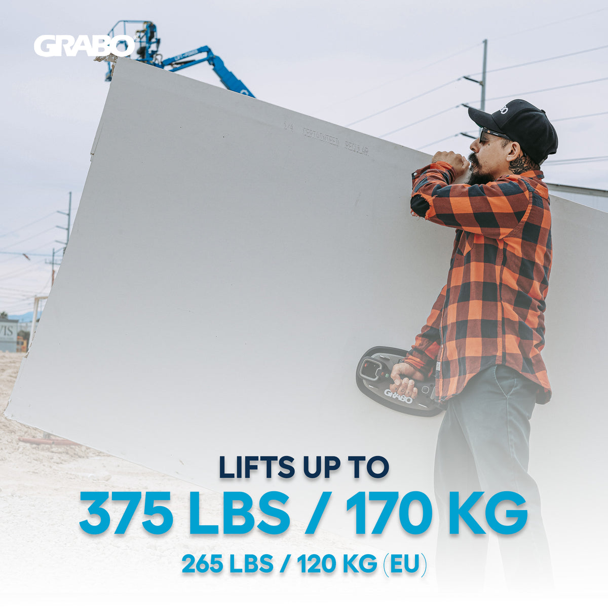GRABO Pro Brushless Vacuum Lifter — Tool Only — official product/application image 6. Only the selected package is included; additional tools or accessories in demonstrations are sold separately.