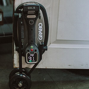 GRABO Roller Transport Attachment — official product/application photo 5. Consult the listed package contents; demonstration tools and surfaces are not part of the accessory.