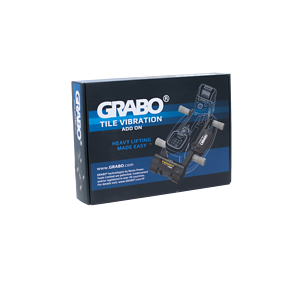 GRABO Tile Vibration Attachment — official product/application photo 12. Consult the listed package contents; demonstration tools and surfaces are not part of the accessory.