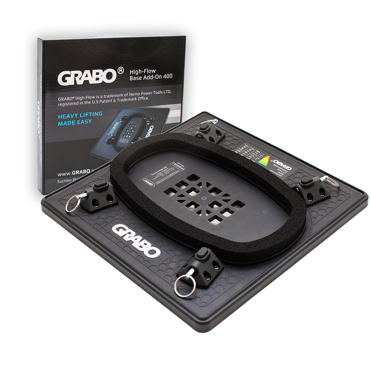 GRABO HighFlow Suction Plate 300 and Standard Foam Seal Kit — official product/application image 6. Only the selected package is included; additional tools or accessories in demonstrations are sold separately.