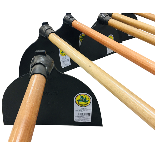 Tramontina long-handle hoe, supplier SKU 11.01.0001; photograph shows multiple tools, sold individually.